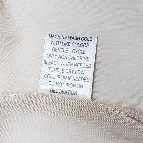 Krazy Kat Womens XL Light Khaki Cotton Tunic Top Crochet Button Front Boho Style - Picture 12 of 12